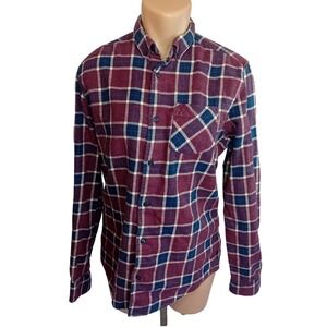 NWOT Men's Silver Eight Flannel ShirtPlaid Cotton Button Down Business Casual M